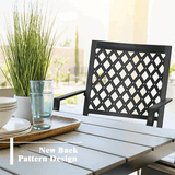 Sophia & William Outdoor Gas Fire Pit Table Set W/ Cushioned Swivel Dining Chairs, 5PCS
