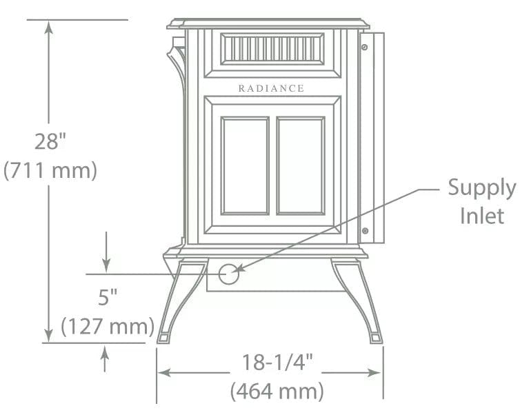 Vermont Castings Radiance Direct Vent Gas Stove with IntelliFire Ignition - RADVT-IFT