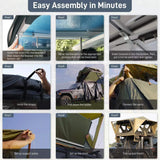 Naturnest Andromeda Green Soft Shell Rooftop Tent With Large Panoramic Skylight & YKK Doors (SAK50612)