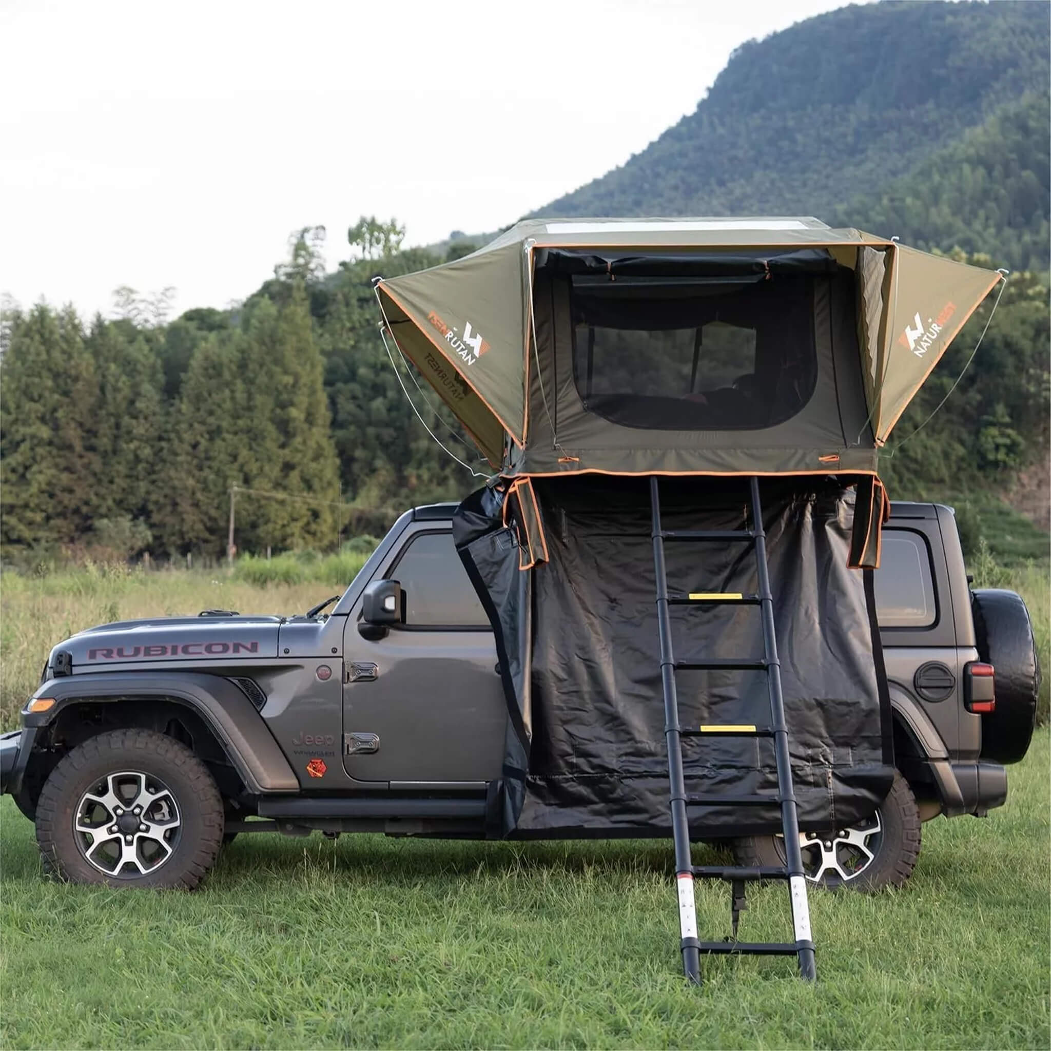 Naturnest Andromeda Green Soft Shell Rooftop Tent With Large Panoramic Skylight & YKK Doors (SAK50612)