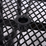 Large 46" Stylish Black Square Steel Picnic Table W/ Thermoplastic Coating & Umbrella Pole