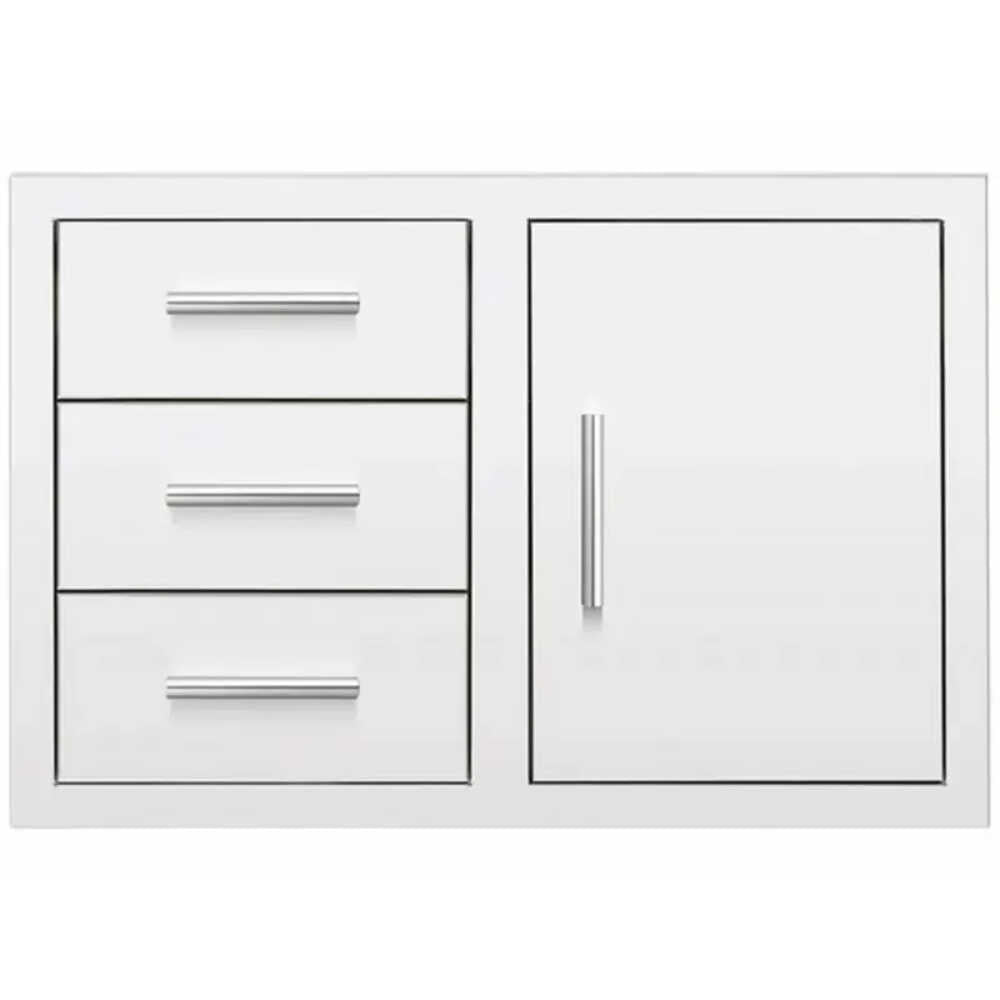 Summerset 33" Stainless Steel Flush Mount Triple Drawer And Access Door Combo [DC3-33]