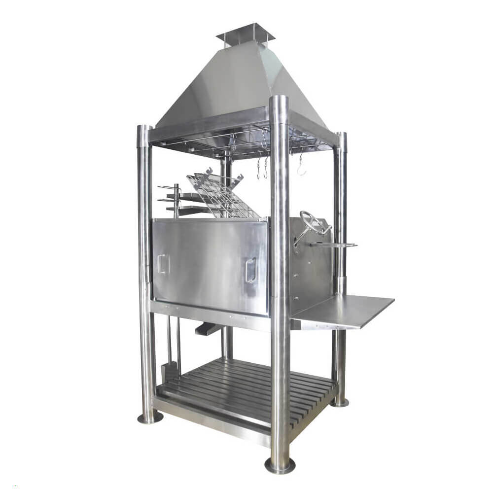 Tagwood BBQ (THE BEAST) Argentine Santa Maria Stainless Steel Wood Fire & Charcoal Gaucho Grill, 61" [BBQ02SS]