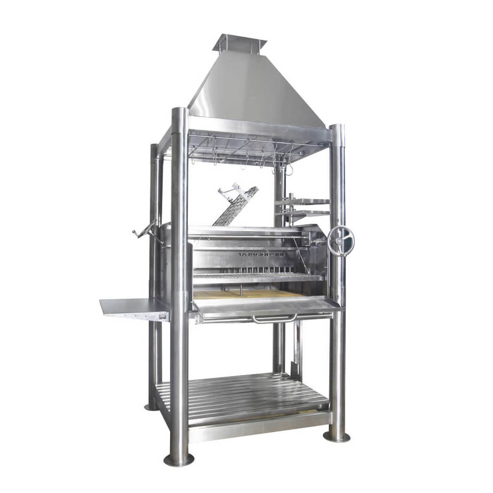 Tagwood BBQ (THE BEAST) Argentine Santa Maria Stainless Steel Wood Fire & Charcoal Gaucho Grill, 61" [BBQ02SS]