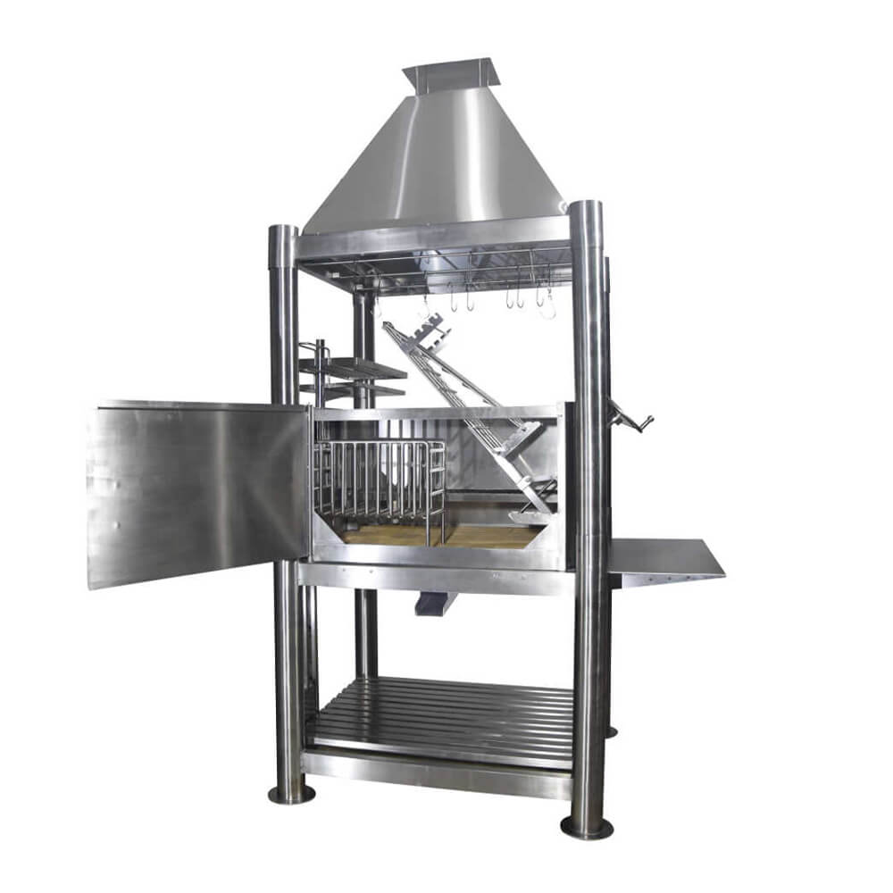 Tagwood BBQ (THE BEAST) Argentine Santa Maria Stainless Steel Wood Fire & Charcoal Gaucho Grill, 61" [BBQ02SS]