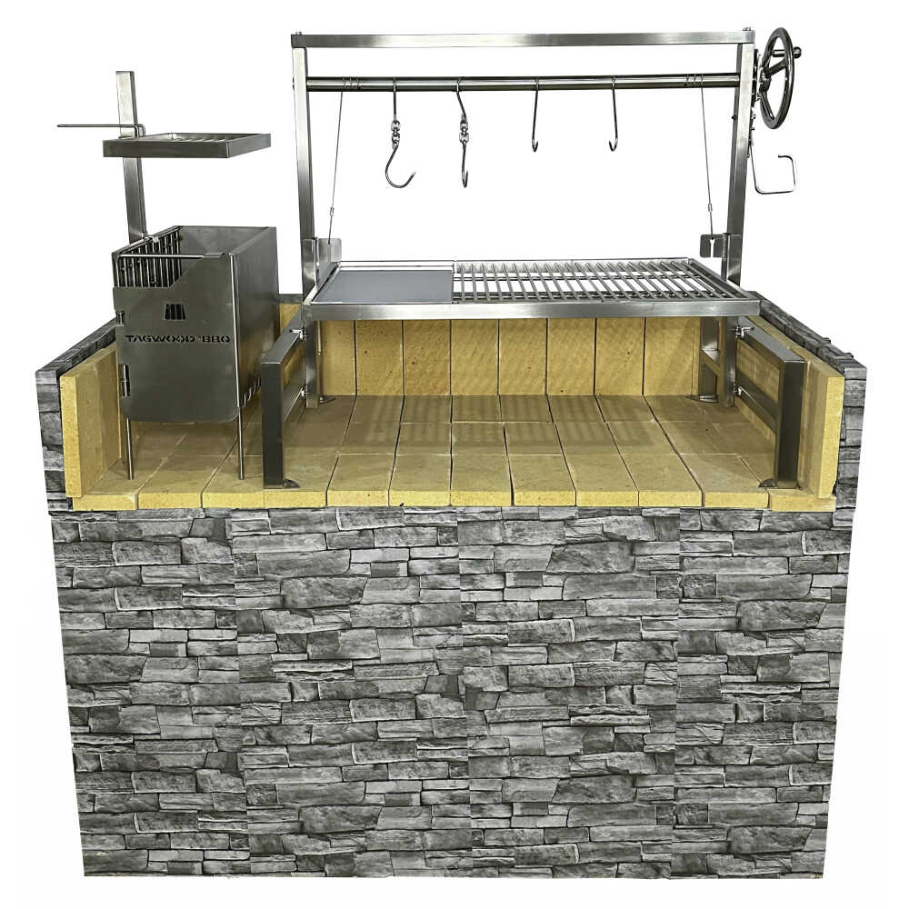 Tagwood BBQ Argentine Santa Maria Wood Fire & Charcoal Grill, 40" [BBQ09SS]