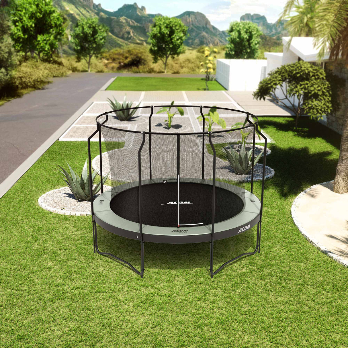 ACON Air 12ft Round Trampoline with Premium Net and Ladder