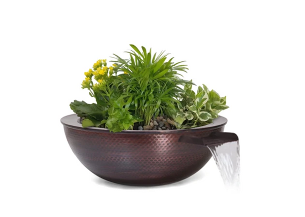 The Outdoor Plus Sedona Copper Planter and Water Bowl