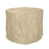 32" Transitional Outdoor Concrete Round Propane Fire Pit Table, Gray (SAK48268)