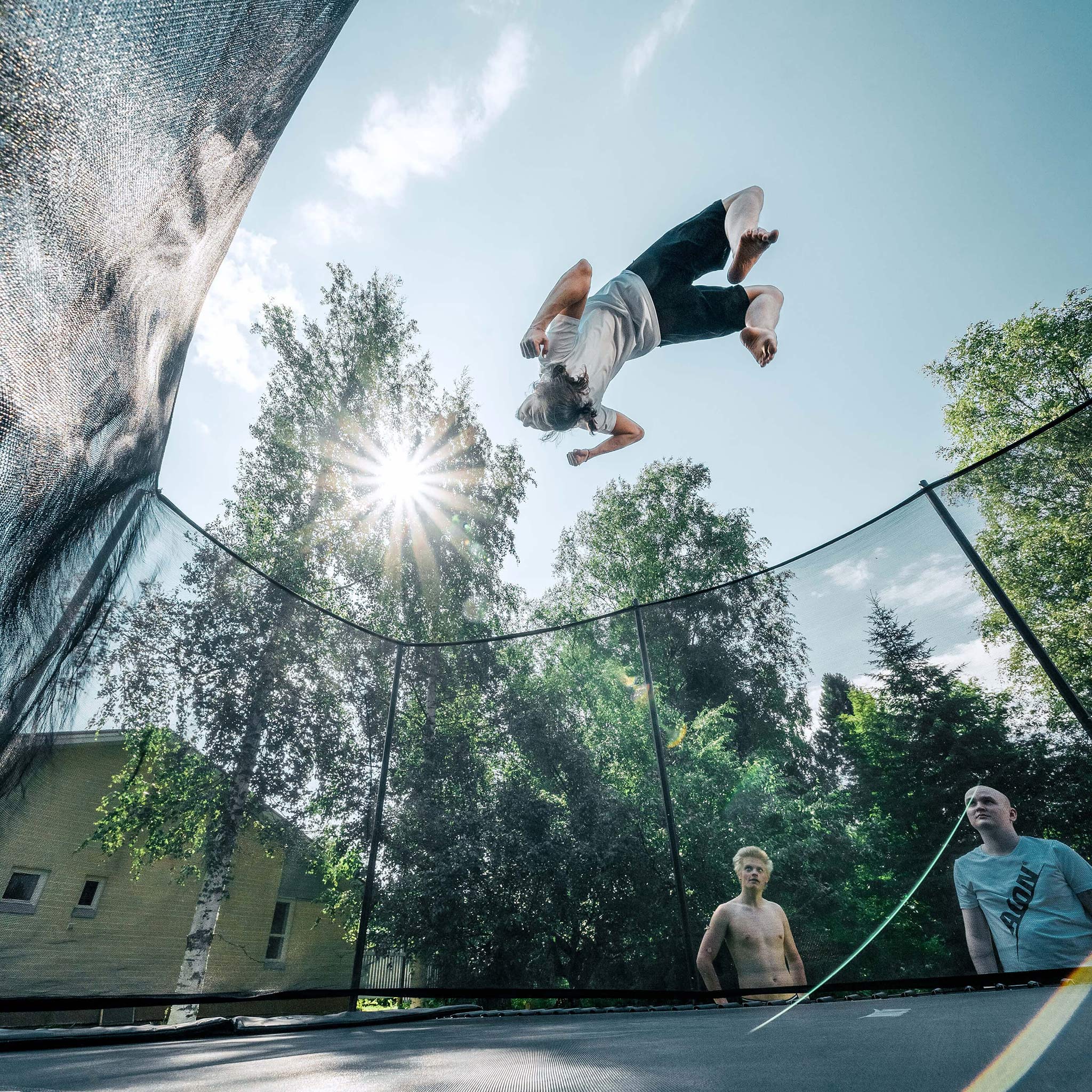 ACON Air 16 Sport HD Performance Rectangular Trampoline with Net and Ladder