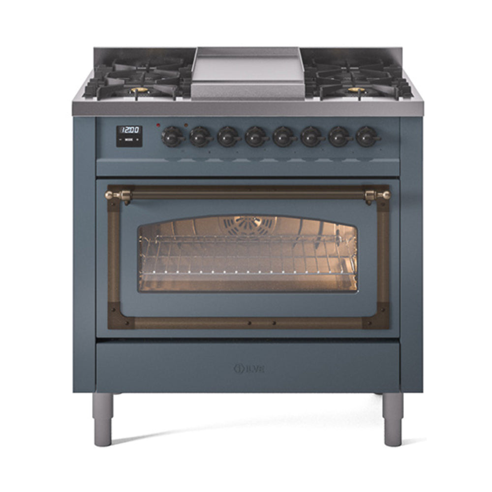 ILVE Nostalgie II Noblesse 36" Dual Fuel Range Triple Glass Door UN36FNMP