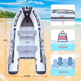 Virtue US 5-Person Inflatable Dinghy Transom Sport Tender Boat, 10FT