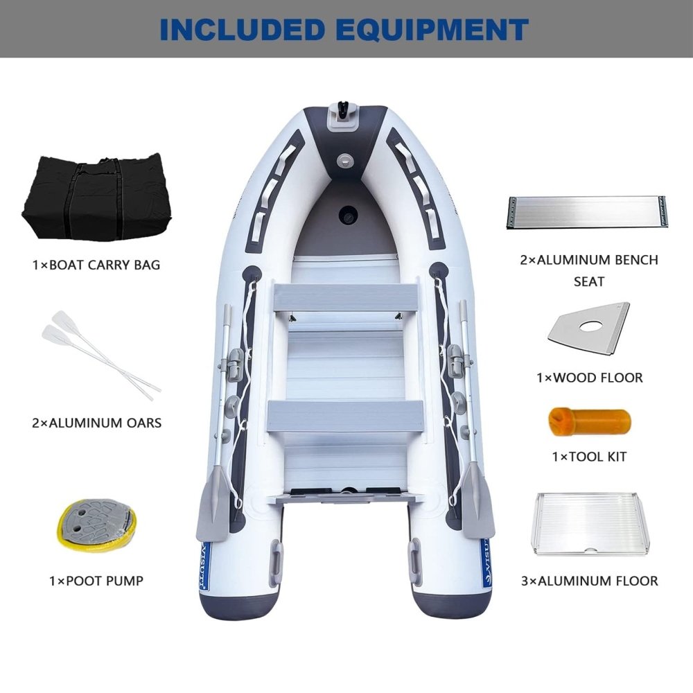 Virtue US 5-Person Inflatable Dinghy Transom Sport Tender Boat, 10FT
