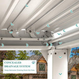 [12x20FT] Outdoor Hardtop Louvered Pergola With Adjustable Aluminum Rainproof Roof (97418625)